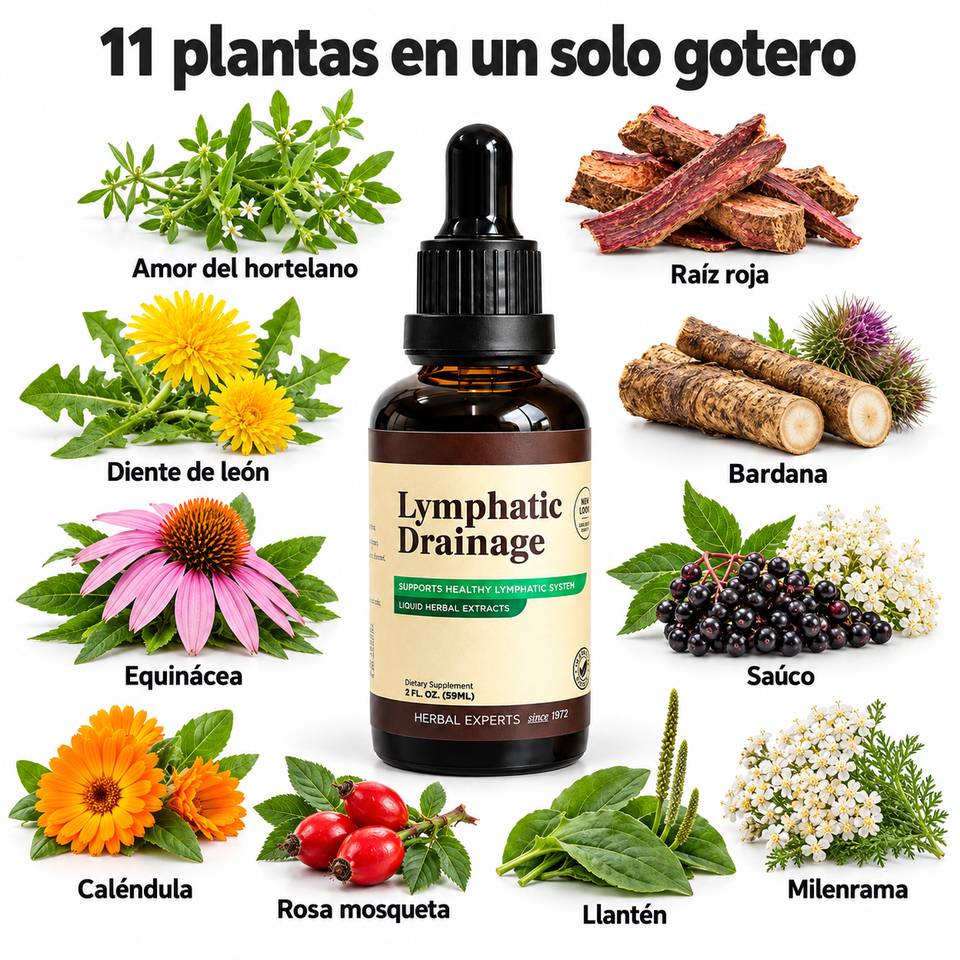 Drenaje linfático en gotas y sus plantas